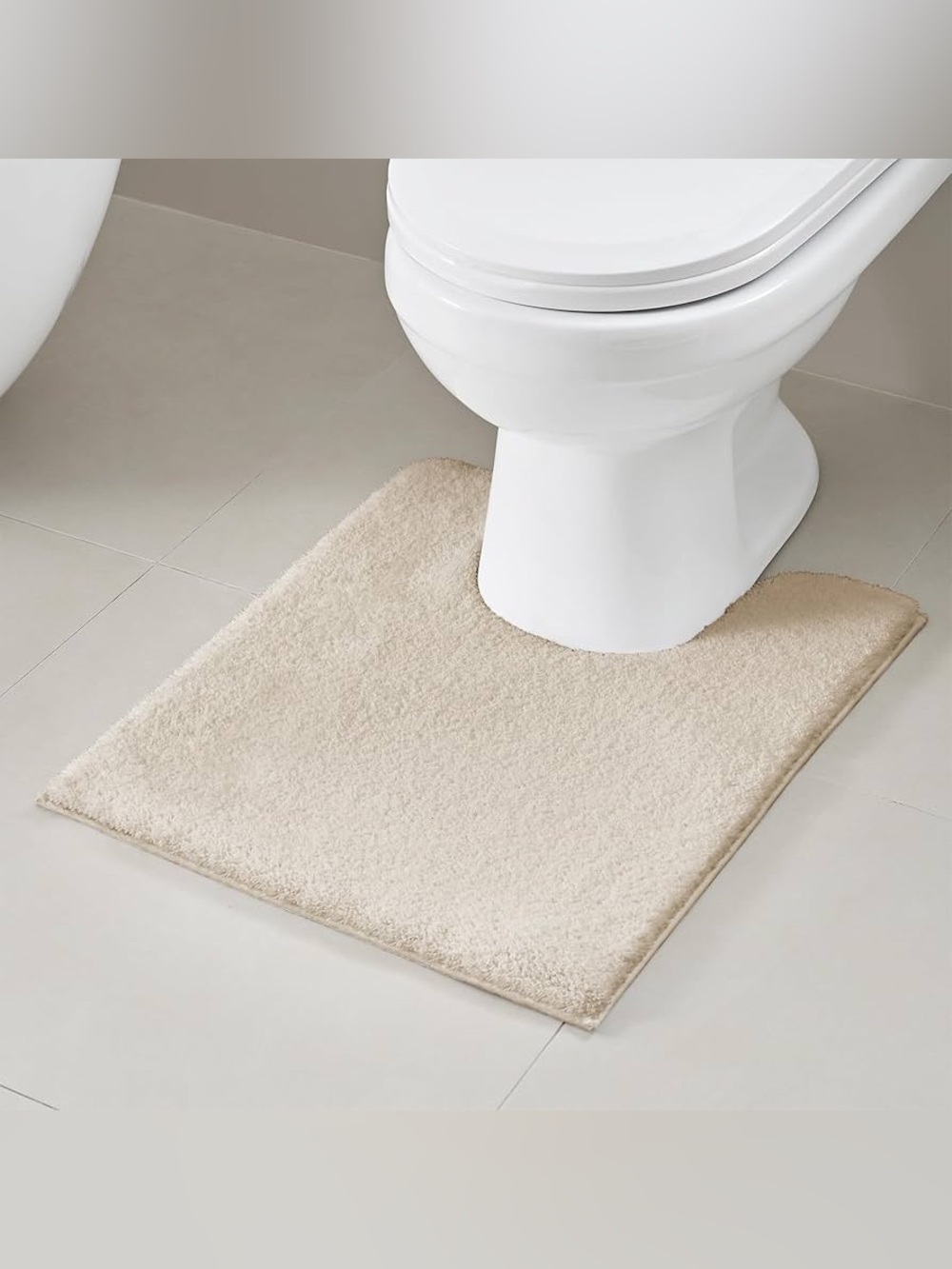 Madison Park Marshmallow Super Soft Toilet Rug, Contour, Natural